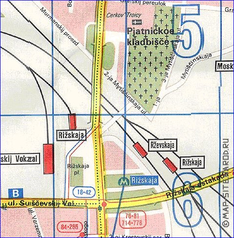 Transporte mapa de Moscovo em ingles