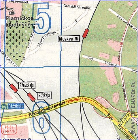 Transport carte de Moscou en anglais