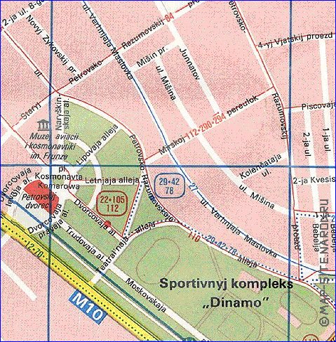 Transport carte de Moscou en anglais