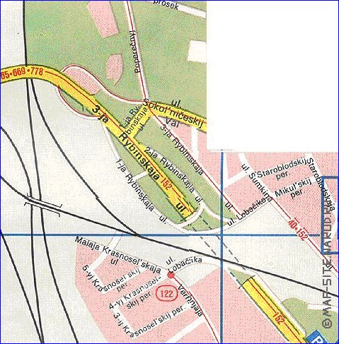 Transport carte de Moscou en anglais