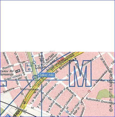 Transporte mapa de Moscovo em ingles