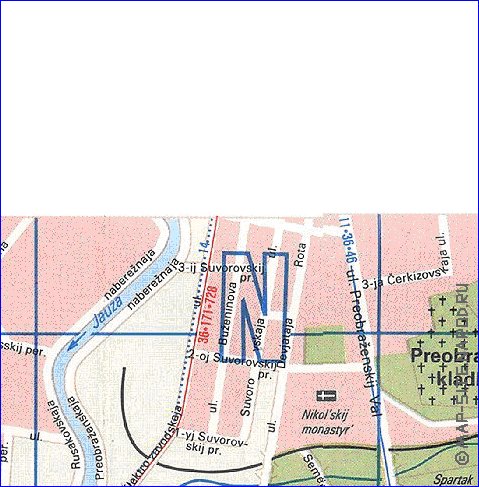 Transporte mapa de Moscovo em ingles