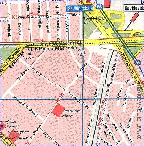 Transport carte de Moscou en anglais