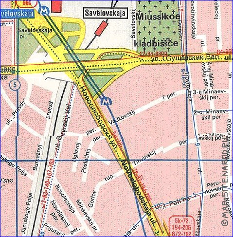 Transport carte de Moscou en anglais