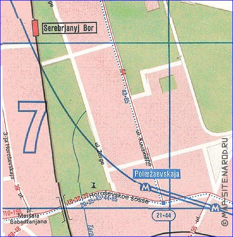 Transport carte de Moscou en anglais