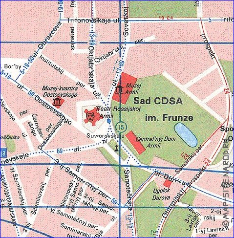 Transporte mapa de Moscovo em ingles