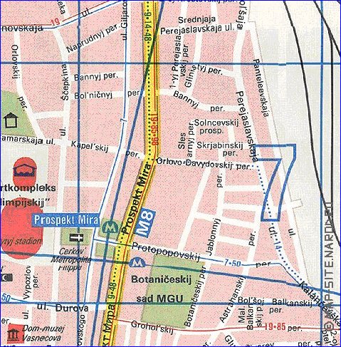 Transporte mapa de Moscovo em ingles