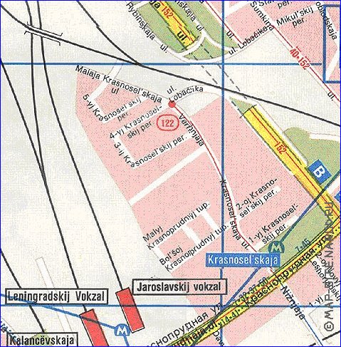 Transport carte de Moscou en anglais