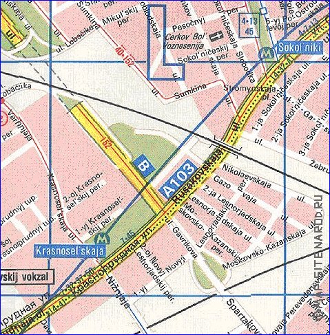 Transporte mapa de Moscovo em ingles