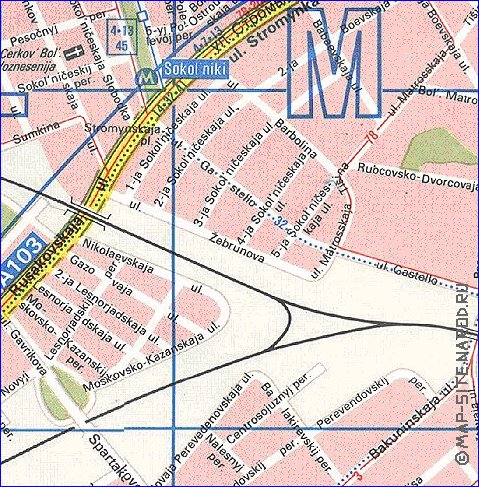 Transporte mapa de Moscovo em ingles