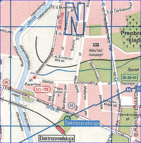 Transporte mapa de Moscovo em ingles