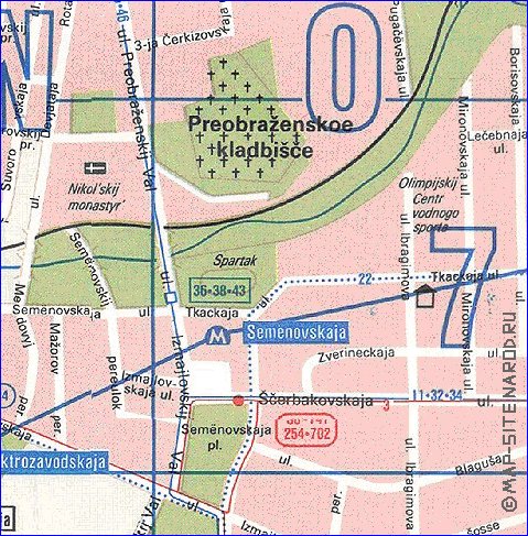 Transport carte de Moscou en anglais