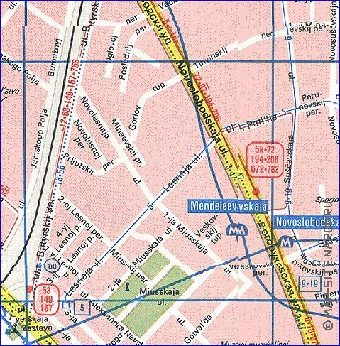 Transporte mapa de Moscovo em ingles