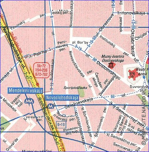 Transporte mapa de Moscovo em ingles