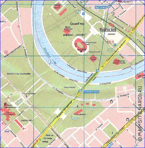 Transporte mapa de Moscovo em ingles