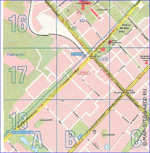 Transporte mapa de Moscovo em ingles