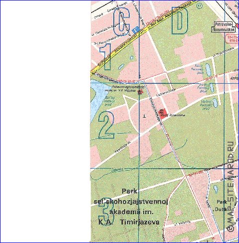 Transporte mapa de Moscovo em ingles