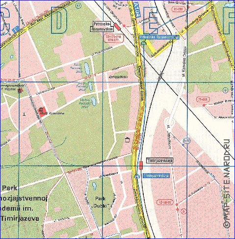 Transporte mapa de Moscovo em ingles