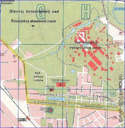 Transport carte de Moscou en anglais