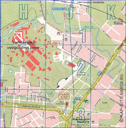 Transporte mapa de Moscovo em ingles