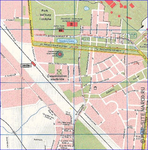 Transporte mapa de Moscovo em ingles