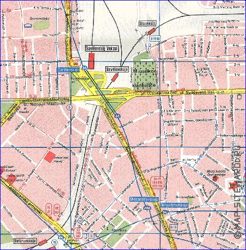 Transport carte de Moscou en anglais