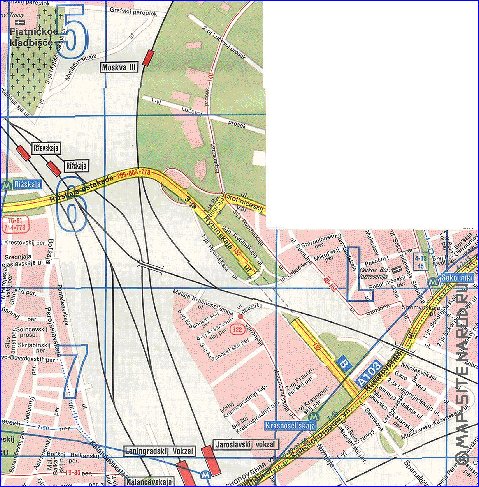 Transporte mapa de Moscovo em ingles