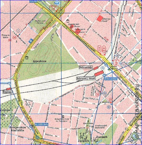 Transporte mapa de Moscovo em ingles