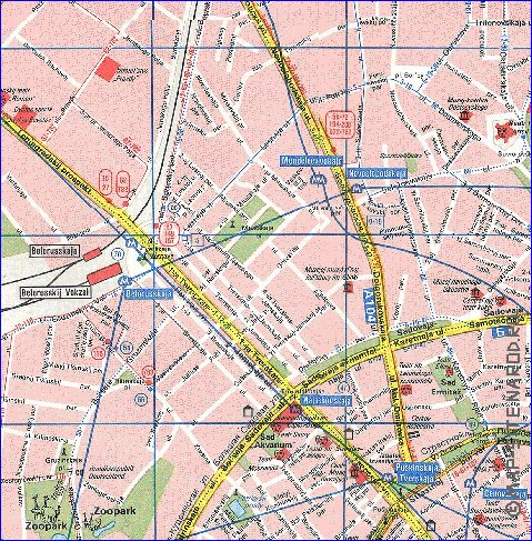 Transporte mapa de Moscovo em ingles