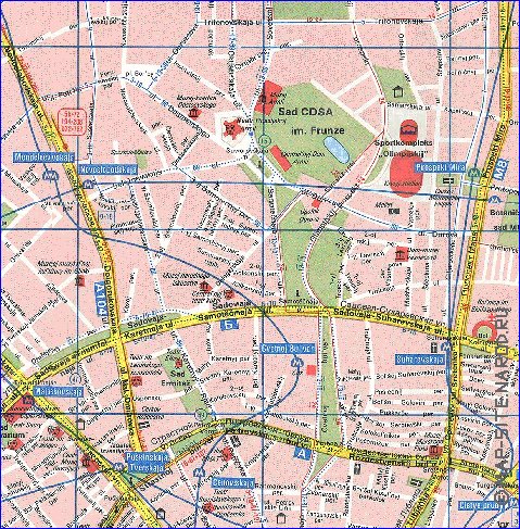 Transporte mapa de Moscovo em ingles