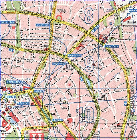 Transporte mapa de Moscovo em ingles