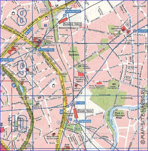 Transporte mapa de Moscovo em ingles