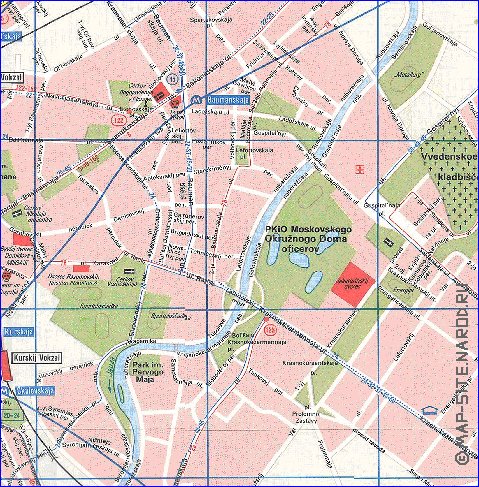 Transporte mapa de Moscovo em ingles