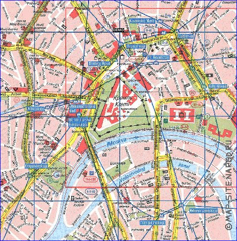 Transport carte de Moscou en anglais