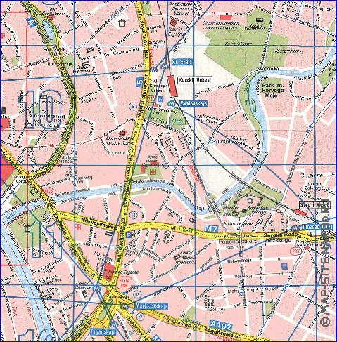 Transporte mapa de Moscovo em ingles