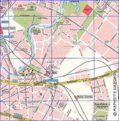 Transporte mapa de Moscovo em ingles