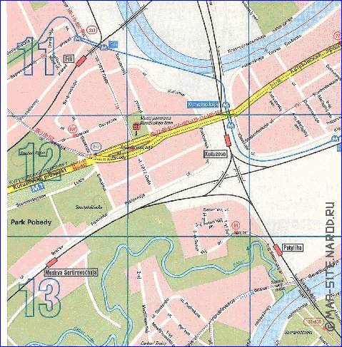 Transporte mapa de Moscovo em ingles