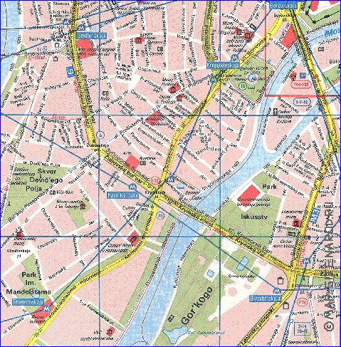 Transporte mapa de Moscovo em ingles