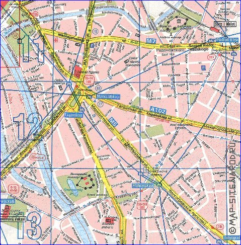 Transporte mapa de Moscovo em ingles