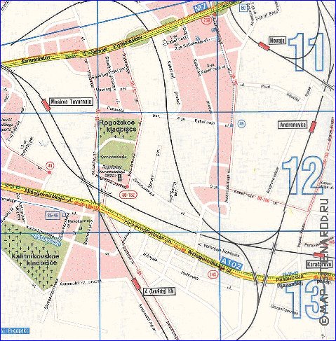 Transporte mapa de Moscovo em ingles