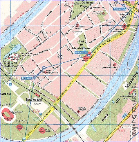 Transporte mapa de Moscovo em ingles