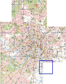 Transporte mapa de Moscovo em ingles