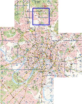 Transporte mapa de Moscovo em ingles