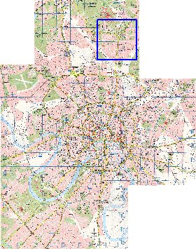 Transporte mapa de Moscovo em ingles