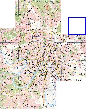 Transporte mapa de Moscovo em ingles