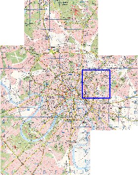 Transporte mapa de Moscovo em ingles