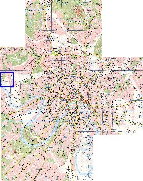 Transporte mapa de Moscovo em ingles