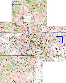 Transporte mapa de Moscovo em ingles