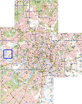 Transporte mapa de Moscovo em ingles