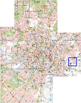 Transporte mapa de Moscovo em ingles